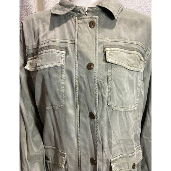 Chico's Sage Green Utility Jacket Women's Excellent Condition - Picture 2 of 9